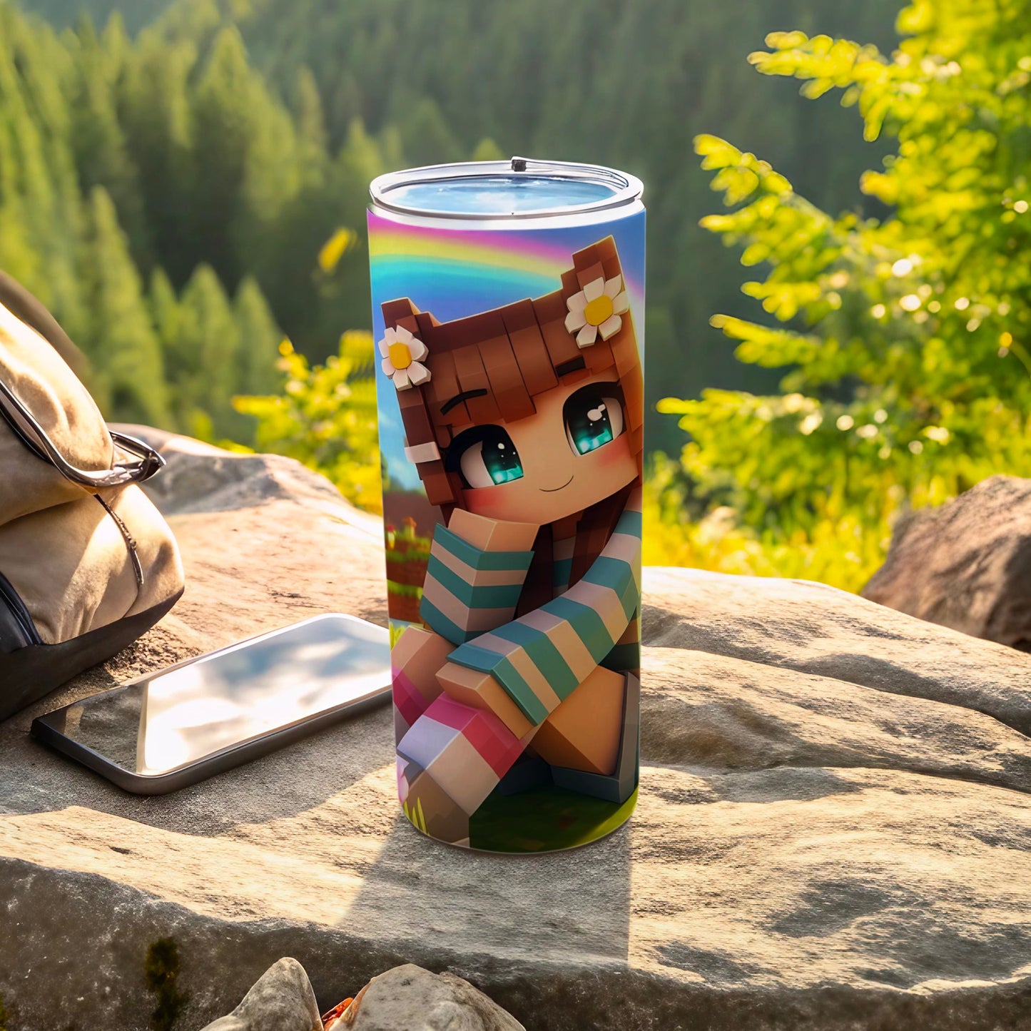 Cute Cartoon Character Outdoor Scene Travel Mug