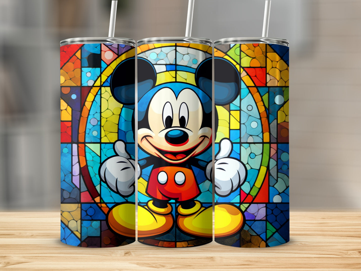 Colorful Stained Glass Mickey Mouse Tumbler Product