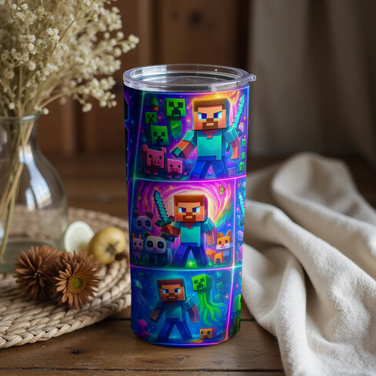 Vibrant and Fun Gaming Inspired Tumbler for Gamers