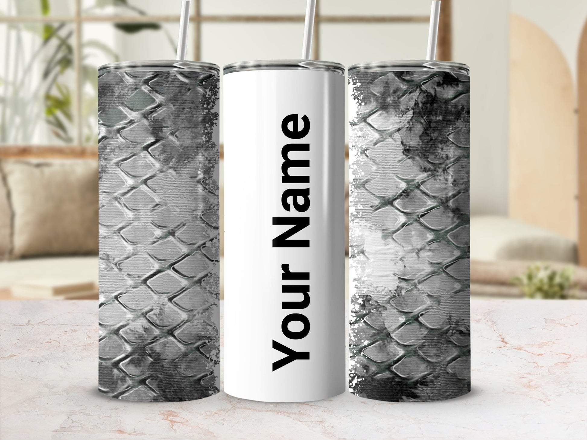 Personalized Snake Skin Tumbler with Your Name Design