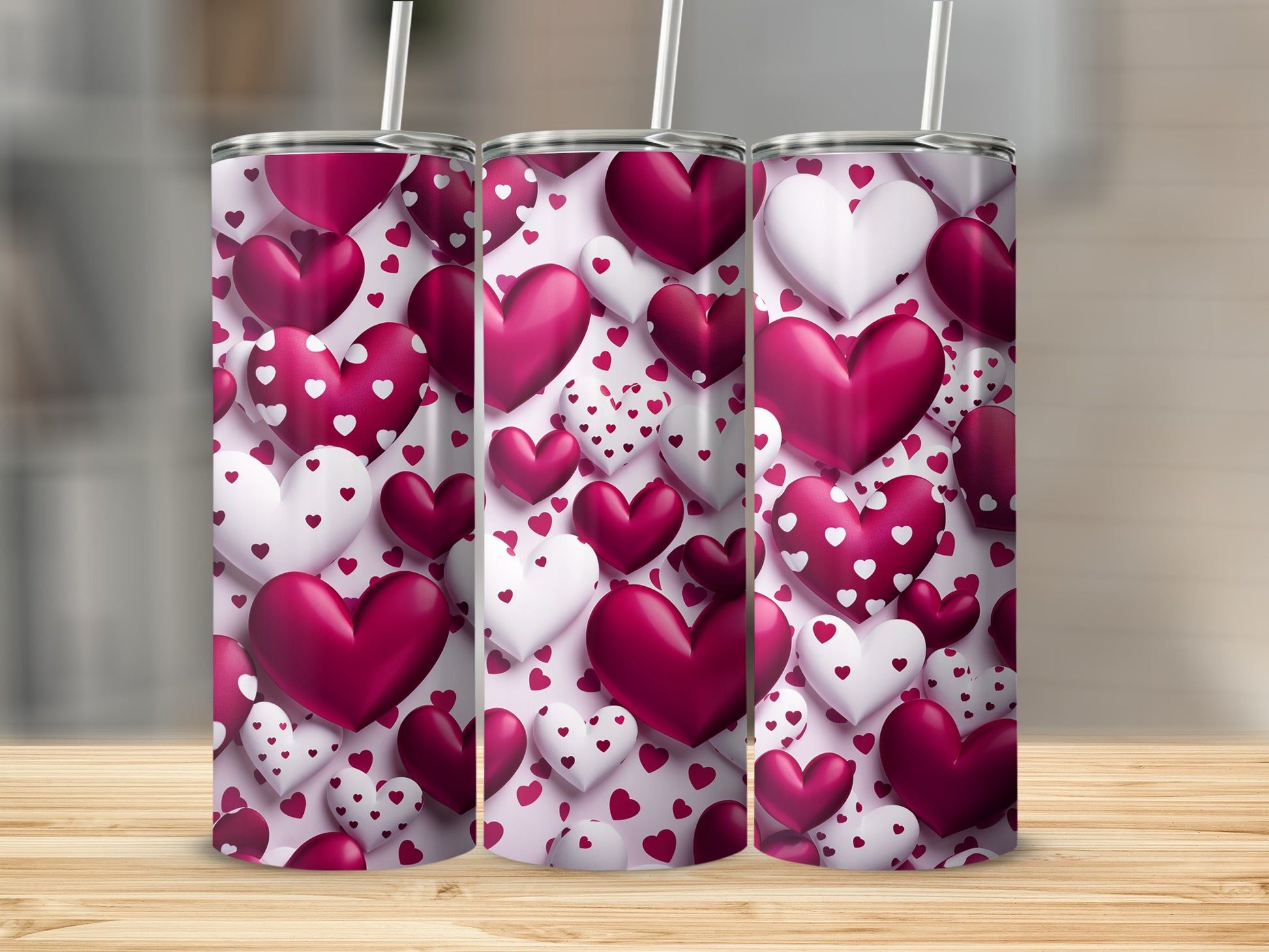 Valentine's Day Hearts Design Tumbler Product