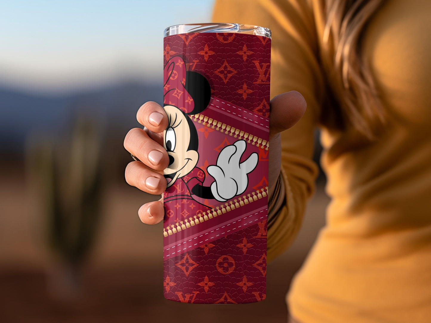 Minnie Mouse Red Tumbler Cup with Zipper Design