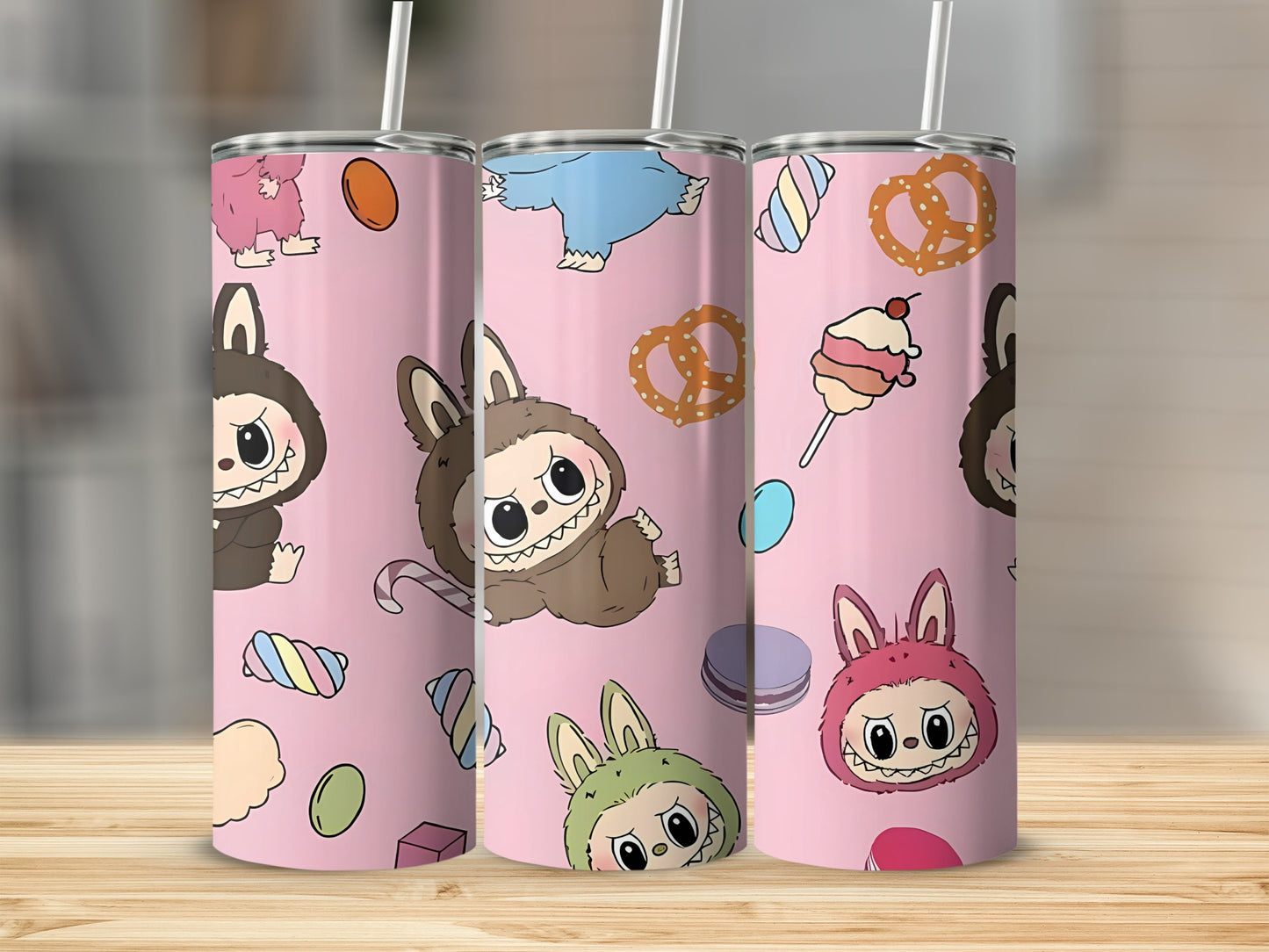 Cute Cartoon Animals and Candy Design Tumbler Cup