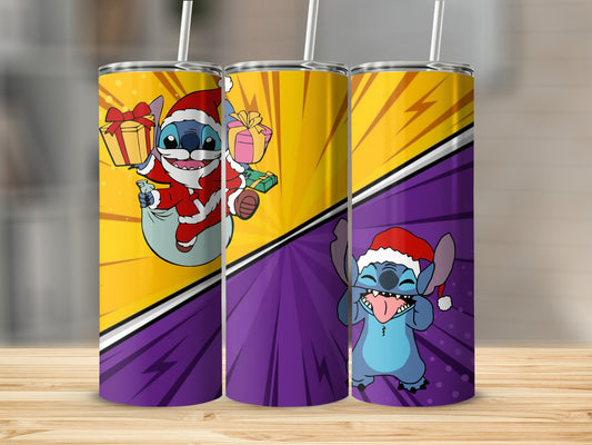 Santa Stitch Christmas Cartoon Tumbler Funny Gift