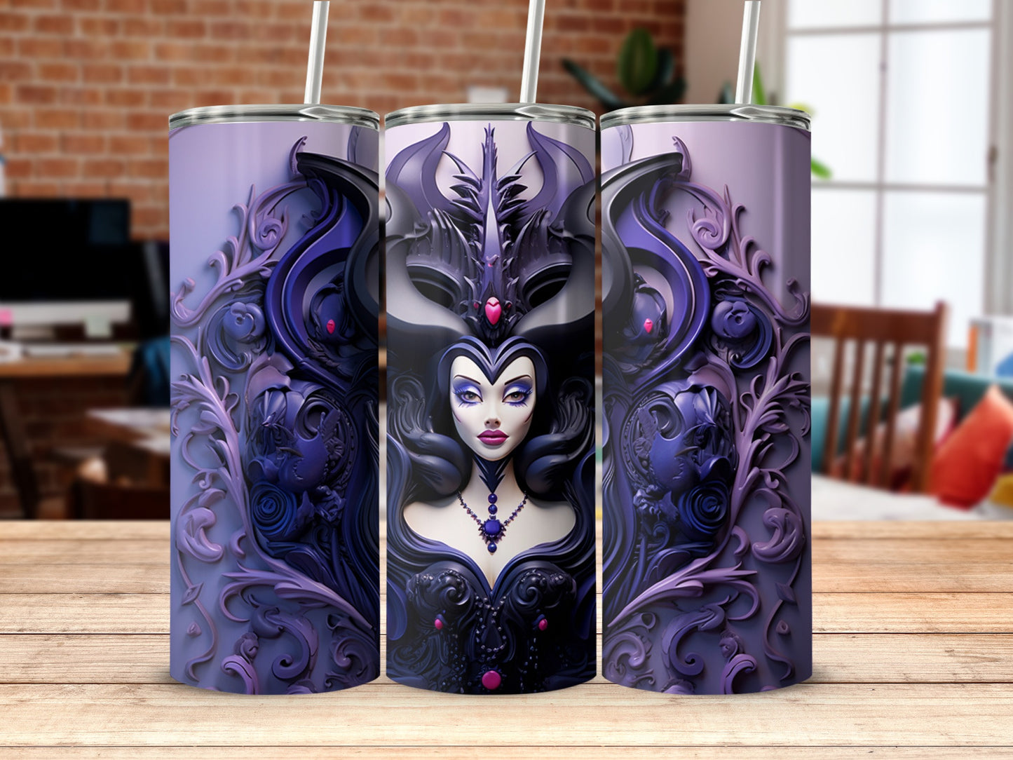 Enchanting Purple Sorceress Design Tumbler Cup