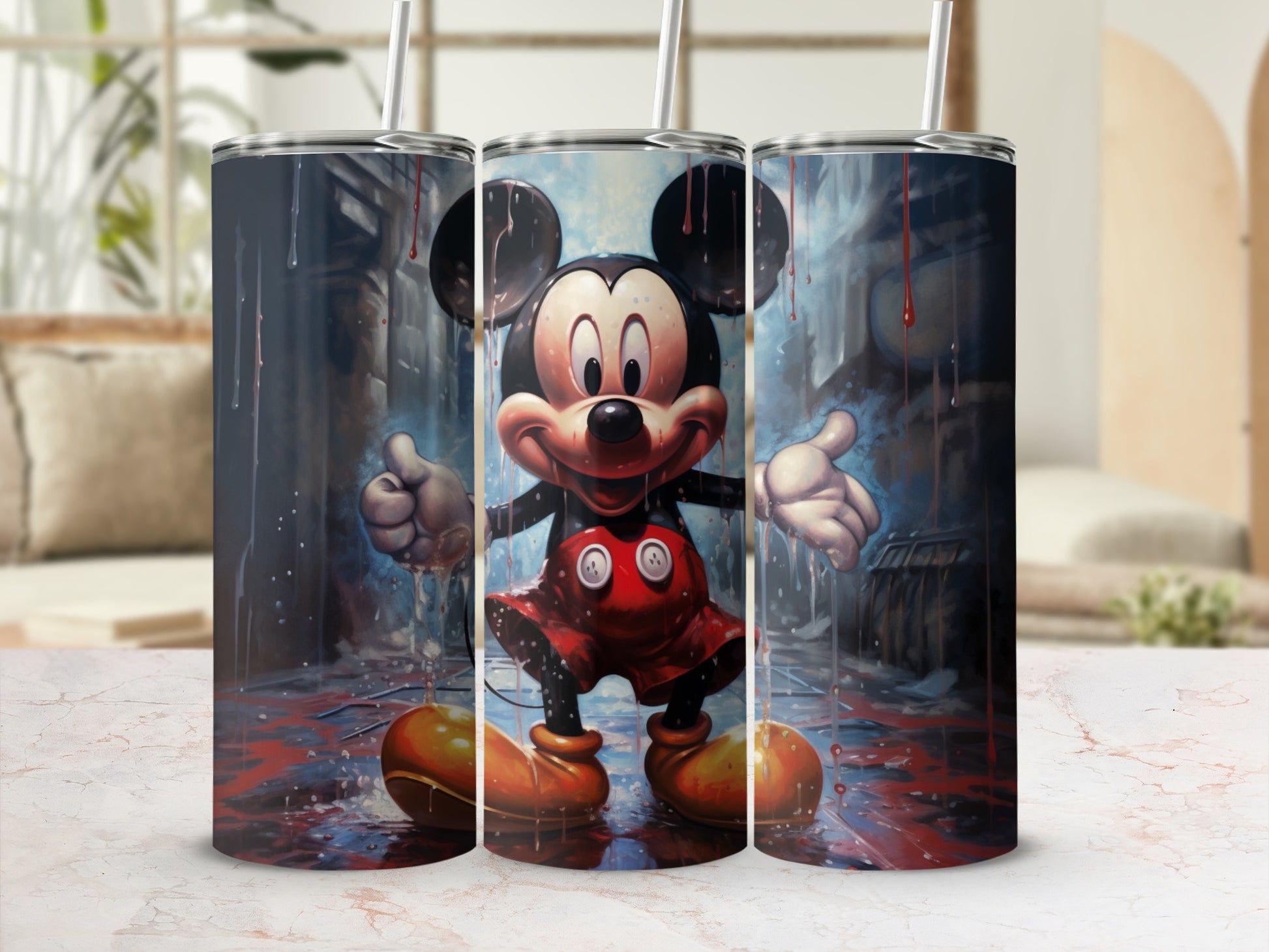 Mickey Mouse With Colorful Splashes Tumbler