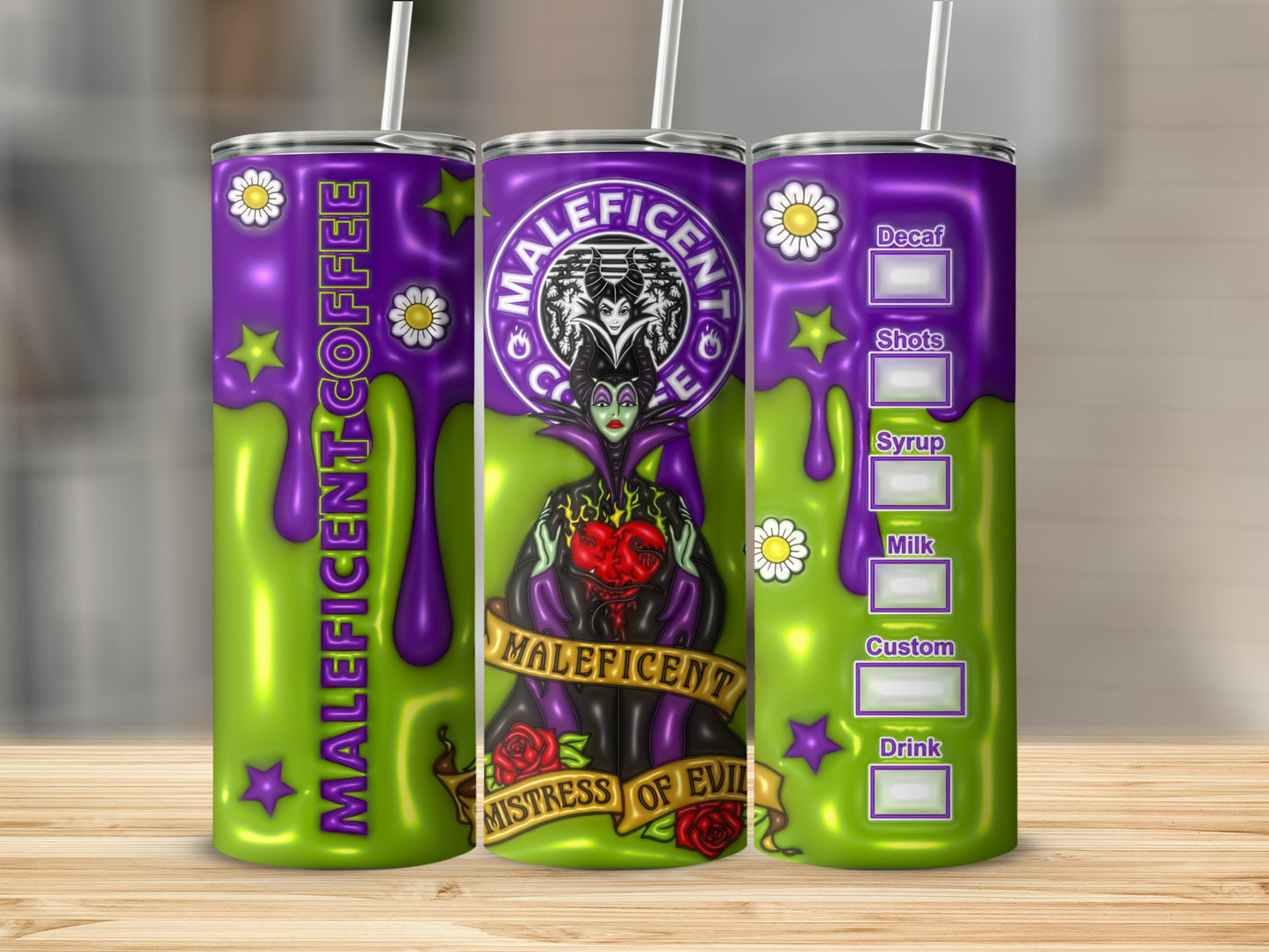 Maleficent Coffee Mistress of Evil custom drink tumbler