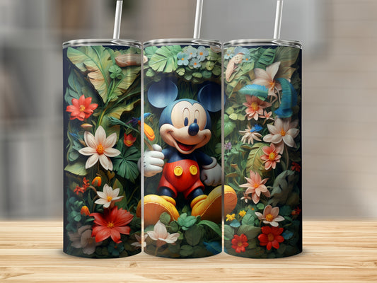 Colorful Disney Mickey Mouse Floral Tumbler