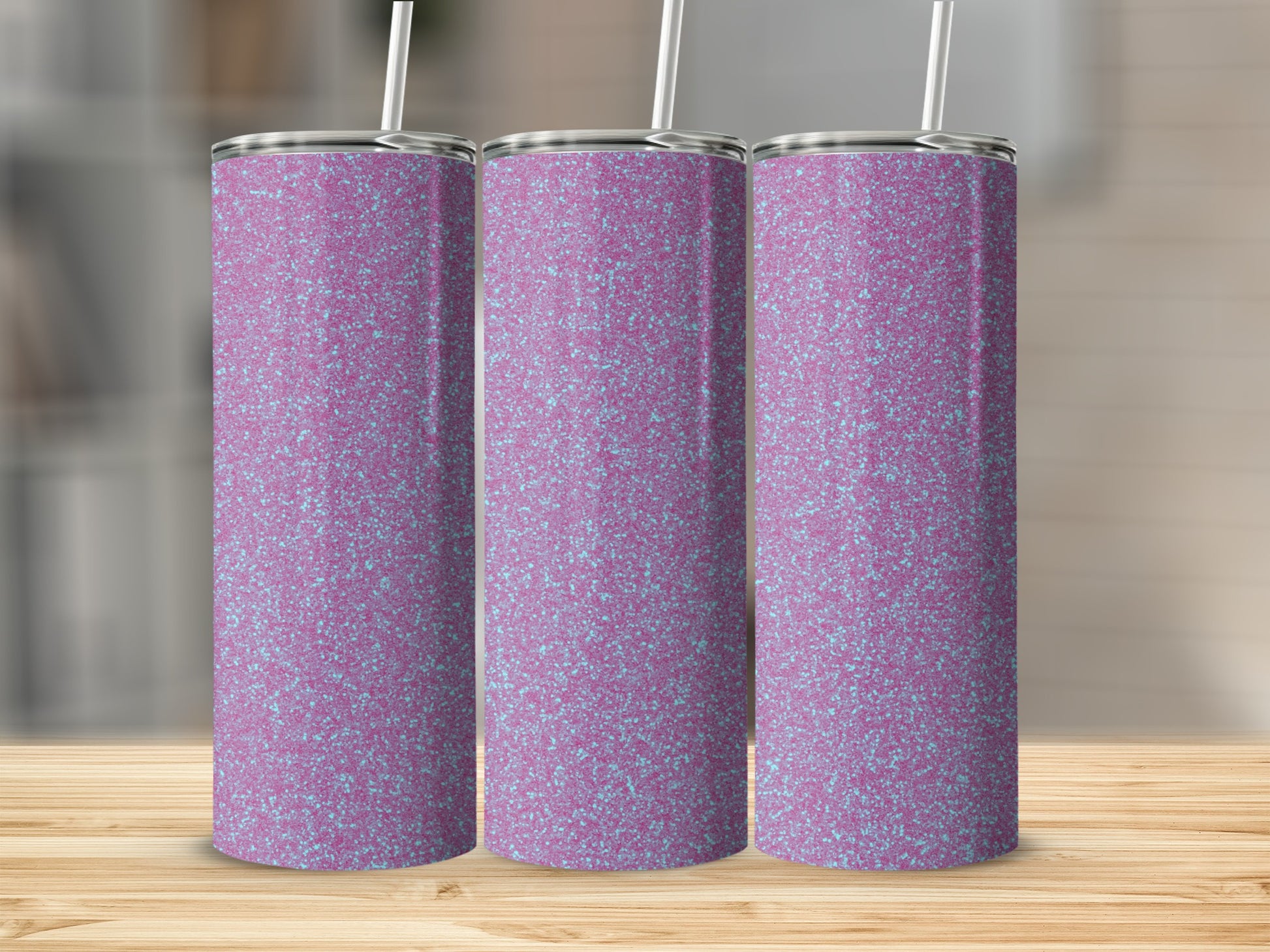 Glittery Purple Sparkle Tumbler with Gradient Design