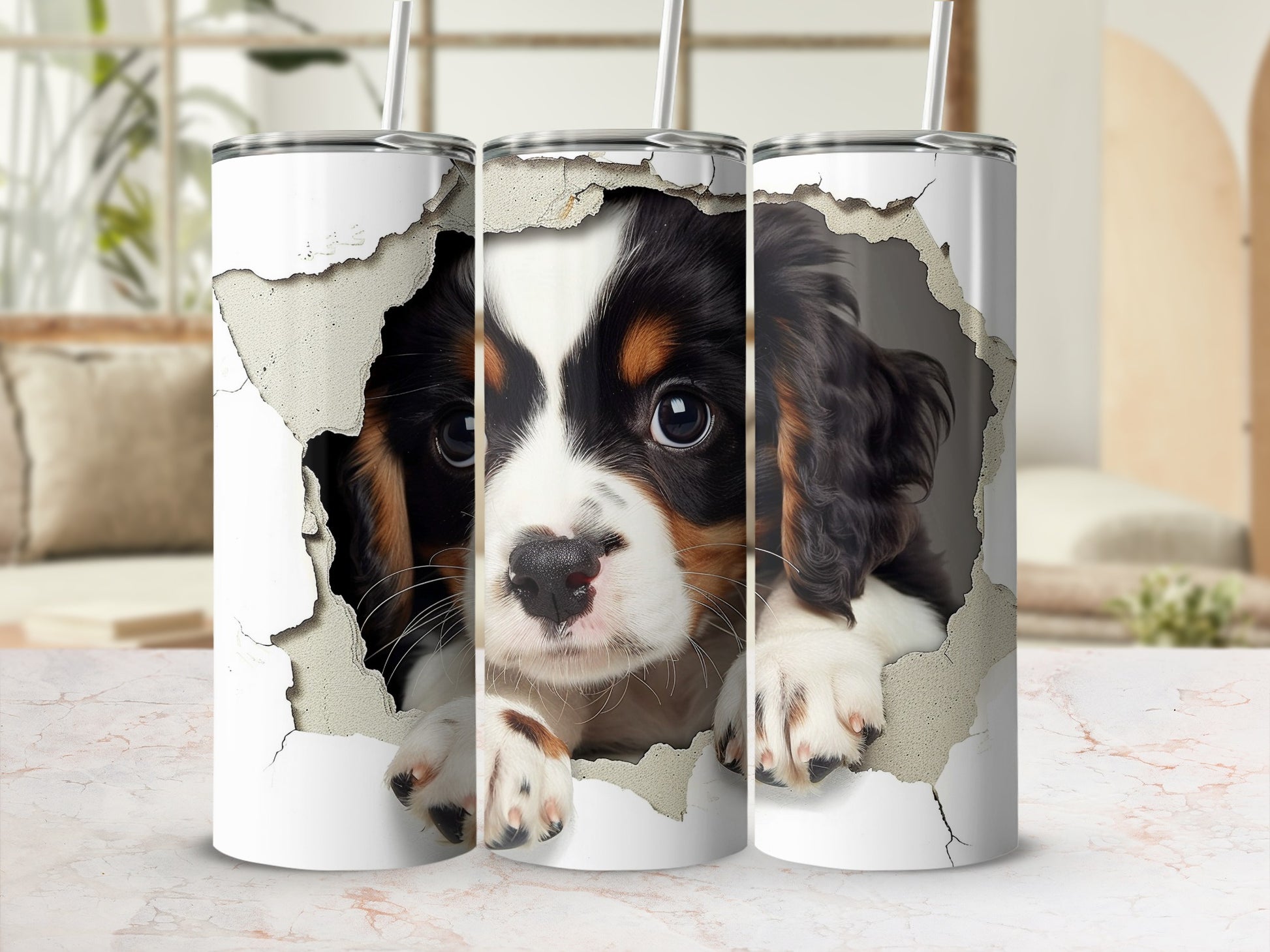 Cute Puppy Peeking Wall Breakthrough Graphic product type