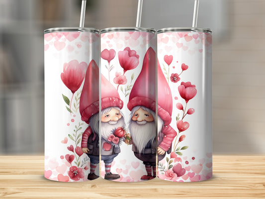 Adorable Valentine Gnomes Print for Tumbler
