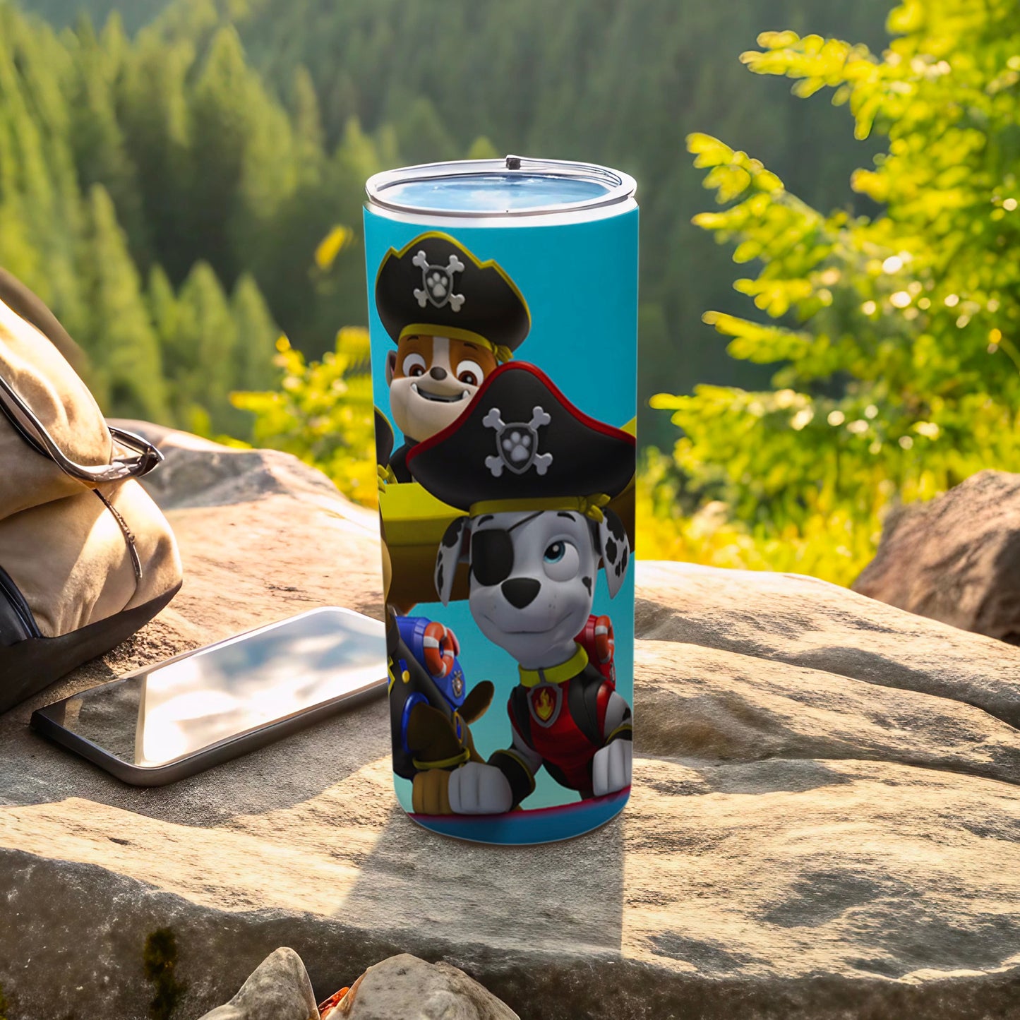 Pirate-Themed Cartoon Characters Travel Tumbler