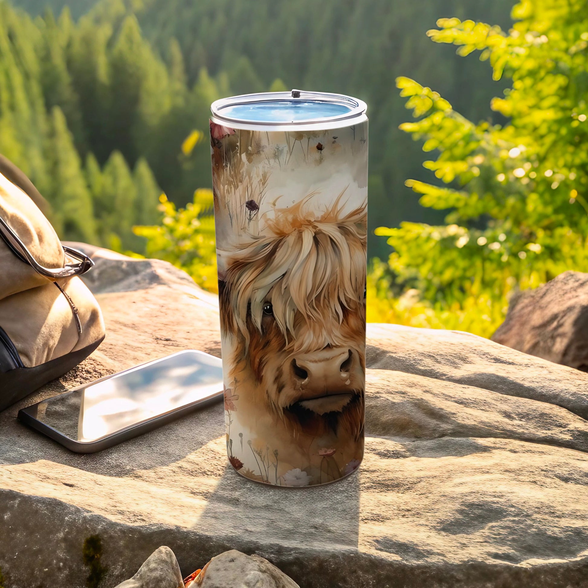 Highland Cow Themed Travel Tumbler for Nature Lovers