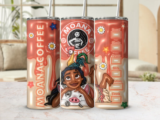 Moana Inspired Coffee Custom Travel Tumbler Cup