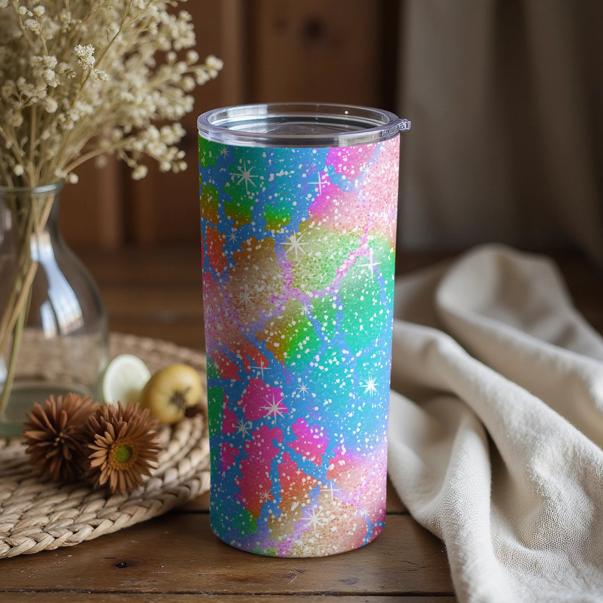 Colorful Galaxy Inspired Reusable Tumbler