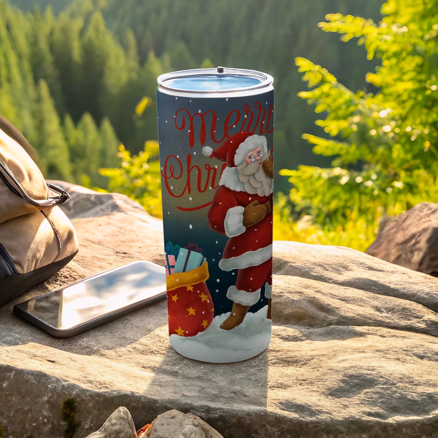 Merry Christmas Santa Travel Tumbler for Holiday Cheer