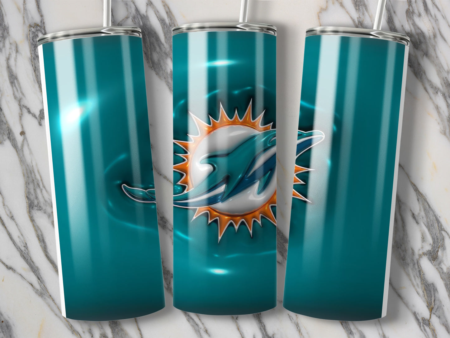 Miami Dolphins Logo Teal Background Design Cool Tumblers