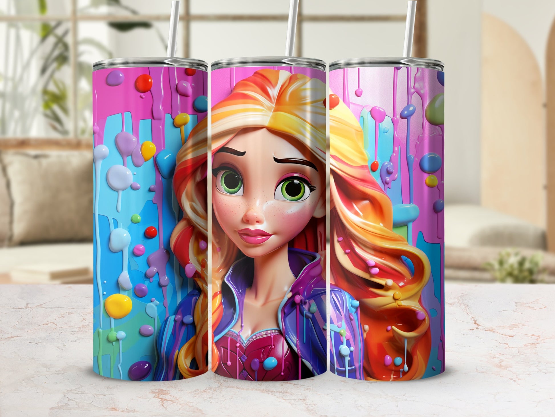 Colorful Cartoon Character Stainless Steel Tumbler