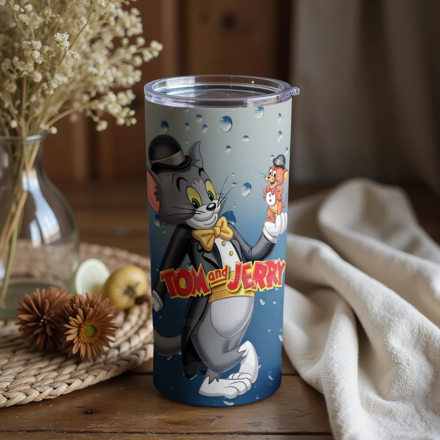 Tom and Jerry Tumbler with Fun Cartoon Design