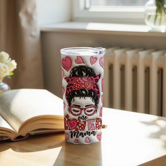 Unique One Loved Mama Design Tumbler
