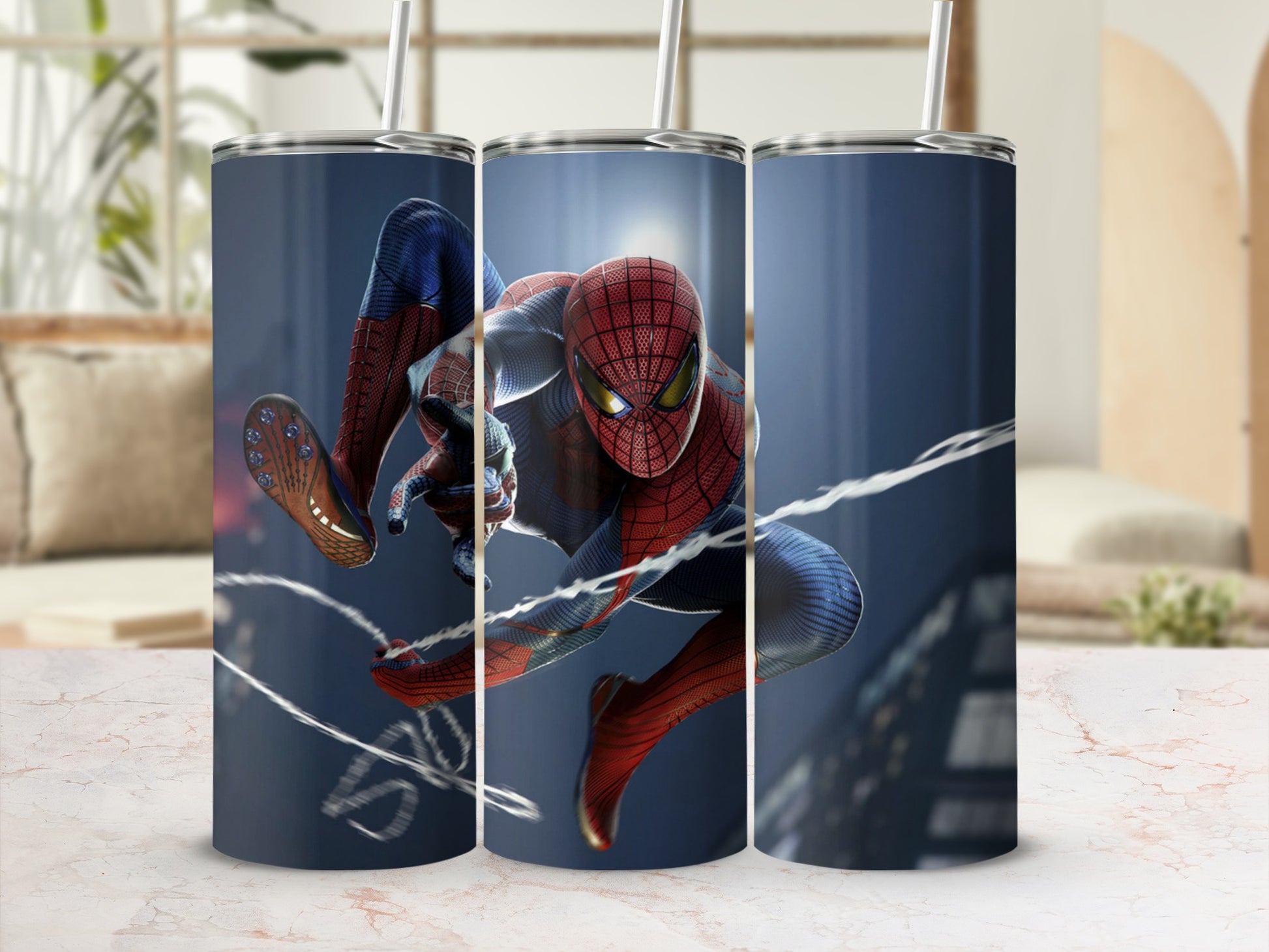 Amazing Spider Man Web Slinging Travel Tumbler Cup