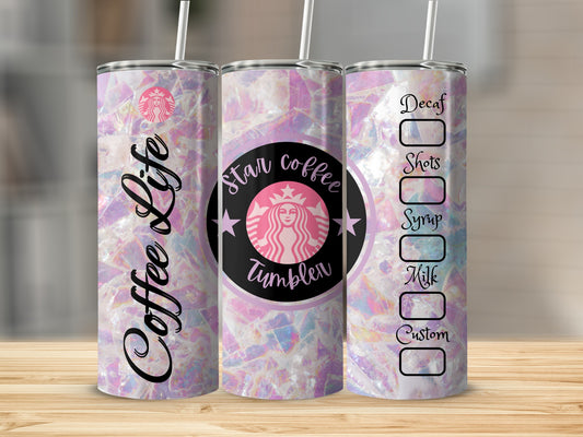 Stylish Iridescent Coffee Life Star Coffee Tumbler