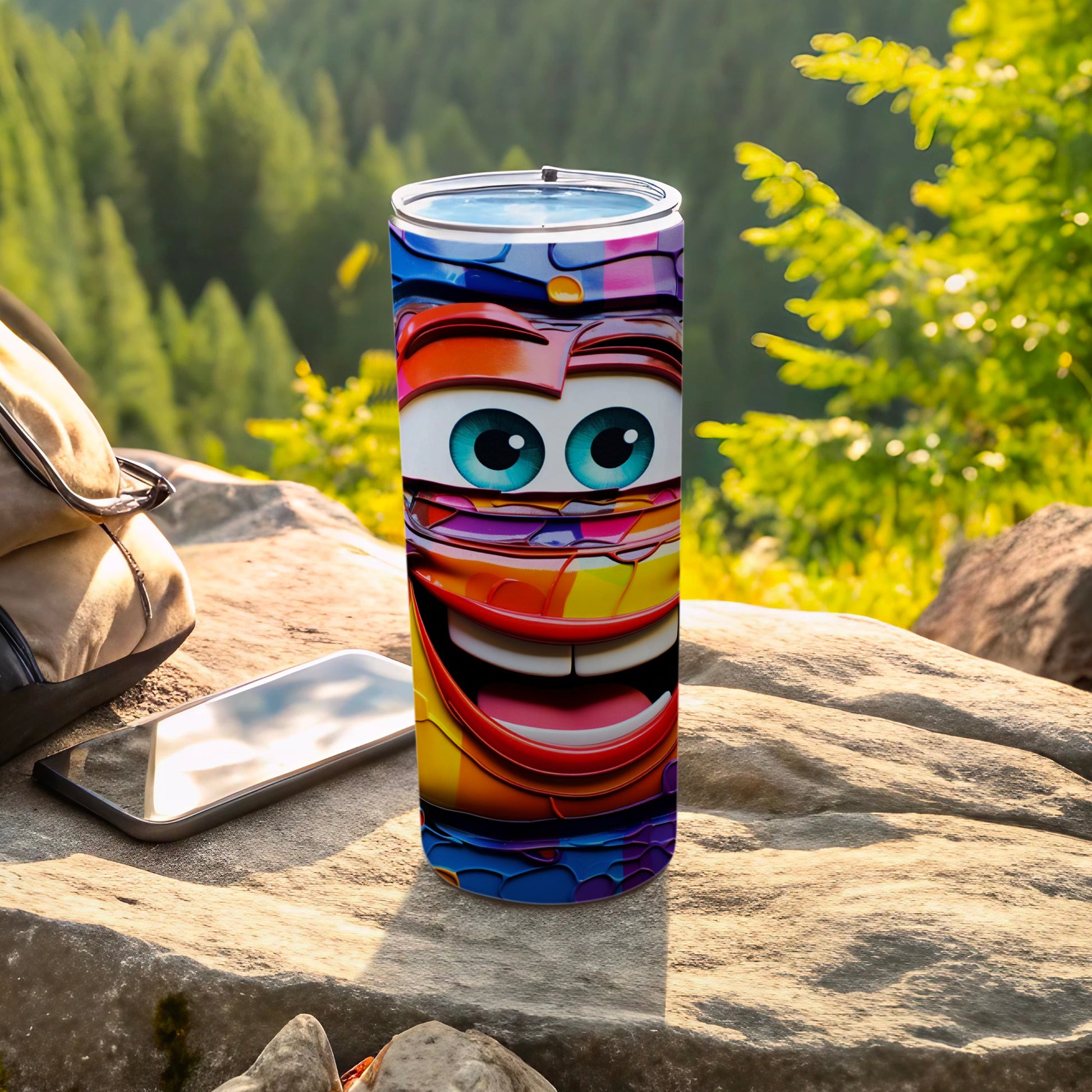 Colorful Cartoon Face Insulated Travel Tumbler Product