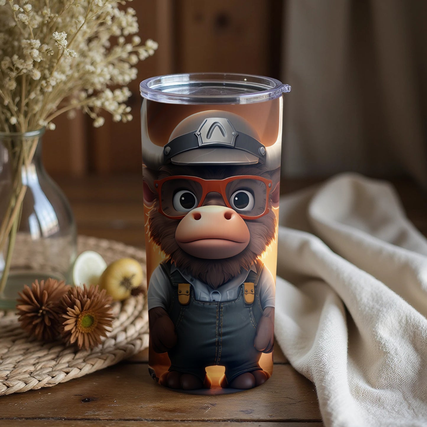 Adorable Cartoon Bull Glasses Hat Overalls Tumbler product type
Cartoon Bull, Cute Animal, Bovine Character, Animal Design, Glasses Design, Hat Accessory, Overalls Outfit, Tumbler Cup, Drinkware Item, Coffee Lover, Travel Mug, Unique Gift, Adorable Art, Whimsical Print, Farm Themed, Beverage Holder, Brown Character, Orange Hues, Fun Graphic, Daily Hydration