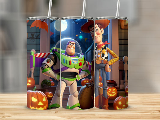 Toy Story Halloween Tumbler with Buzz and Woody Design