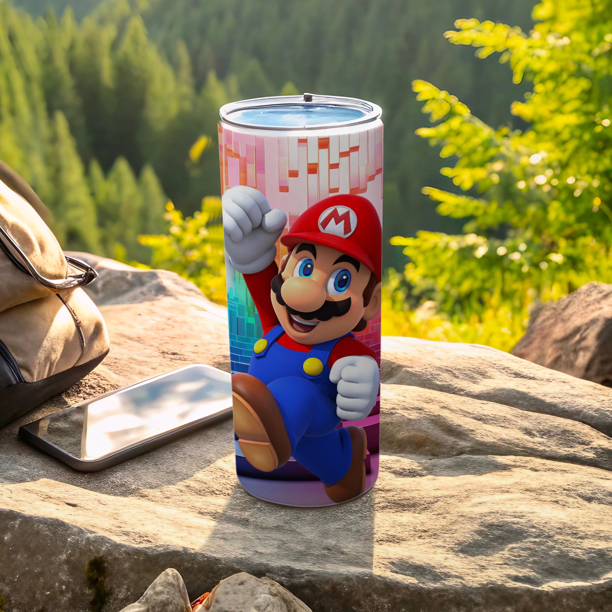 Vibrant Mario Character Travel Tumbler Cup for Outdoor Adventures