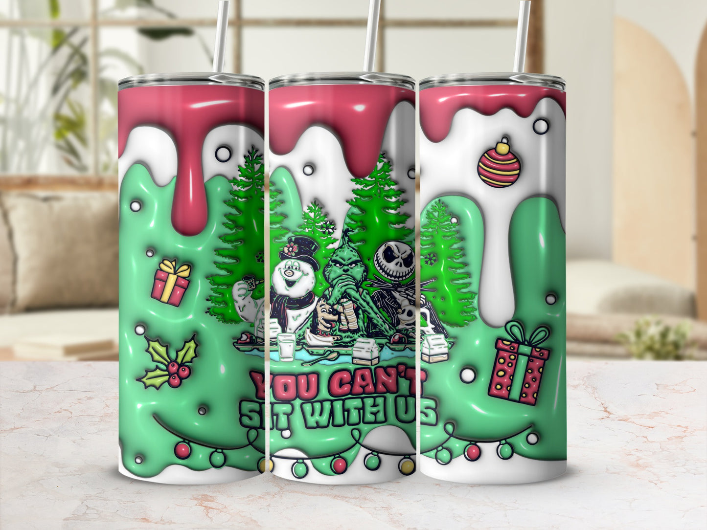 You Can't Sit With Us Christmas Tumbler Design
