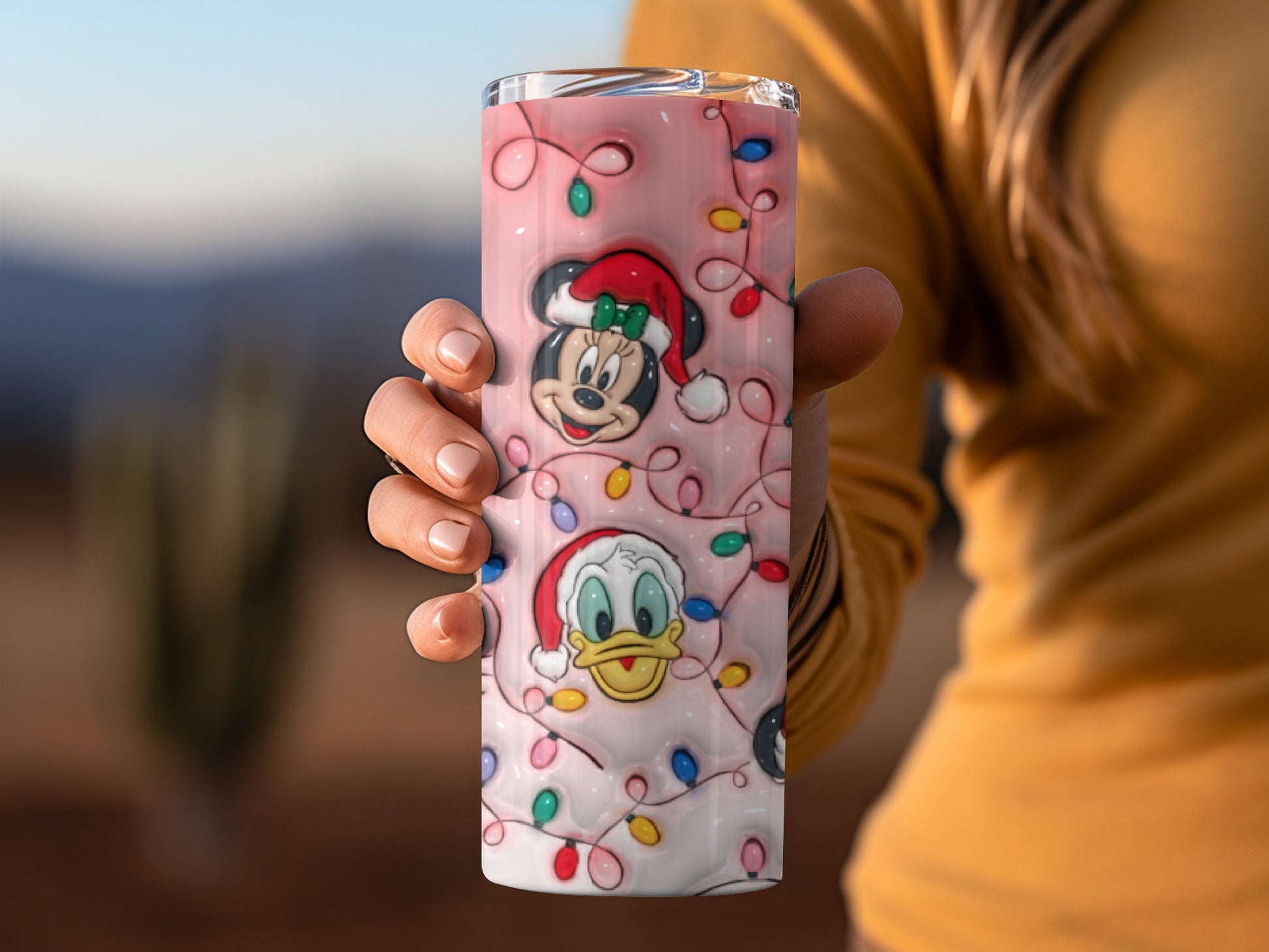 Festive Holiday Characters Tumbler with Cute Designs