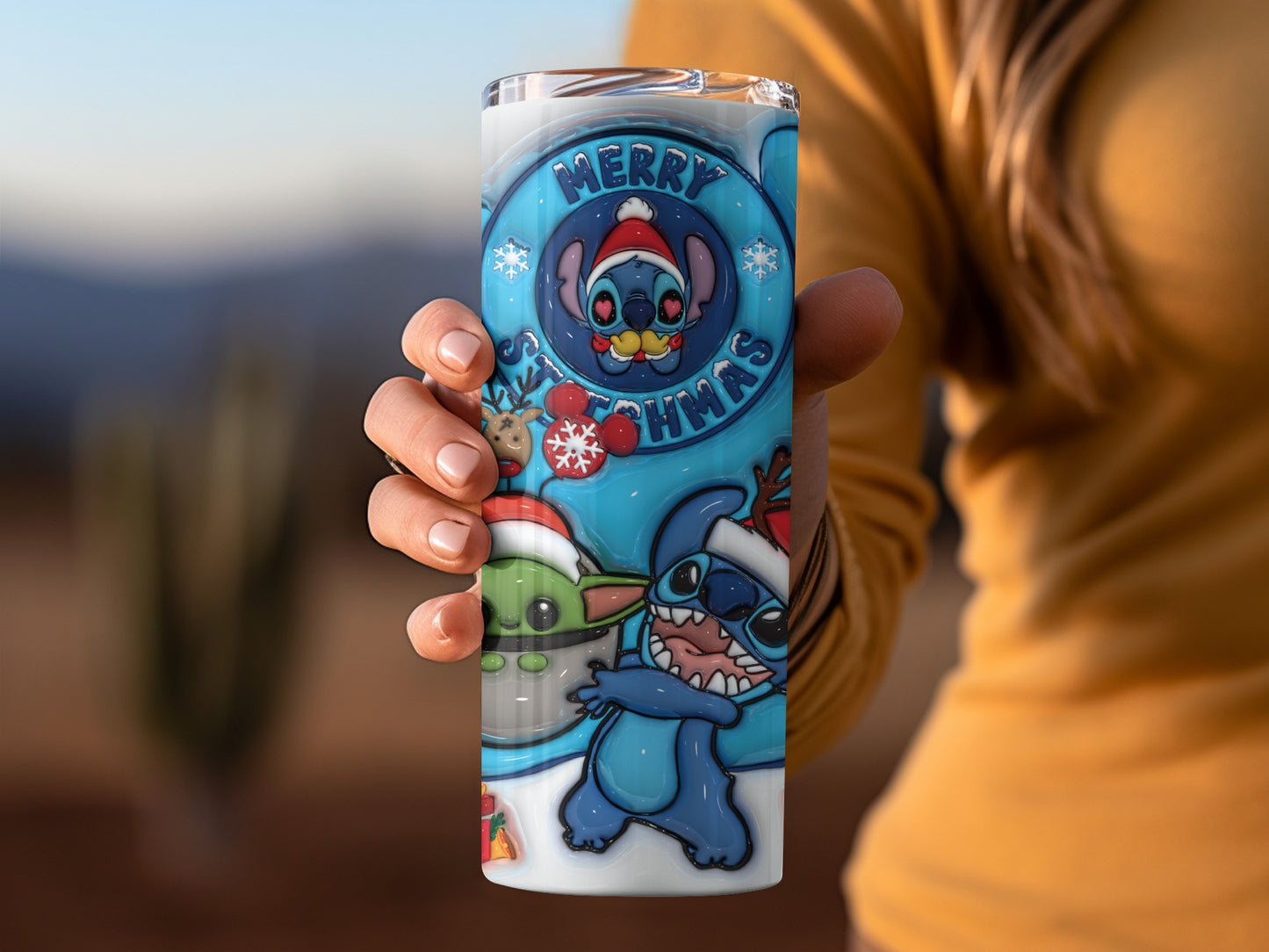 Merry Christmas Themed Cartoon Characters Tumbler