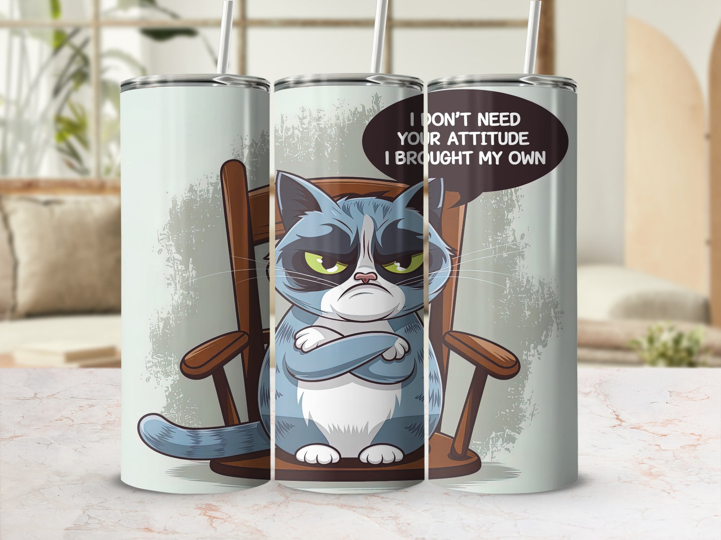 Grumpy Cat I Brought My Own Attitude Funny Pet Tumbler product type