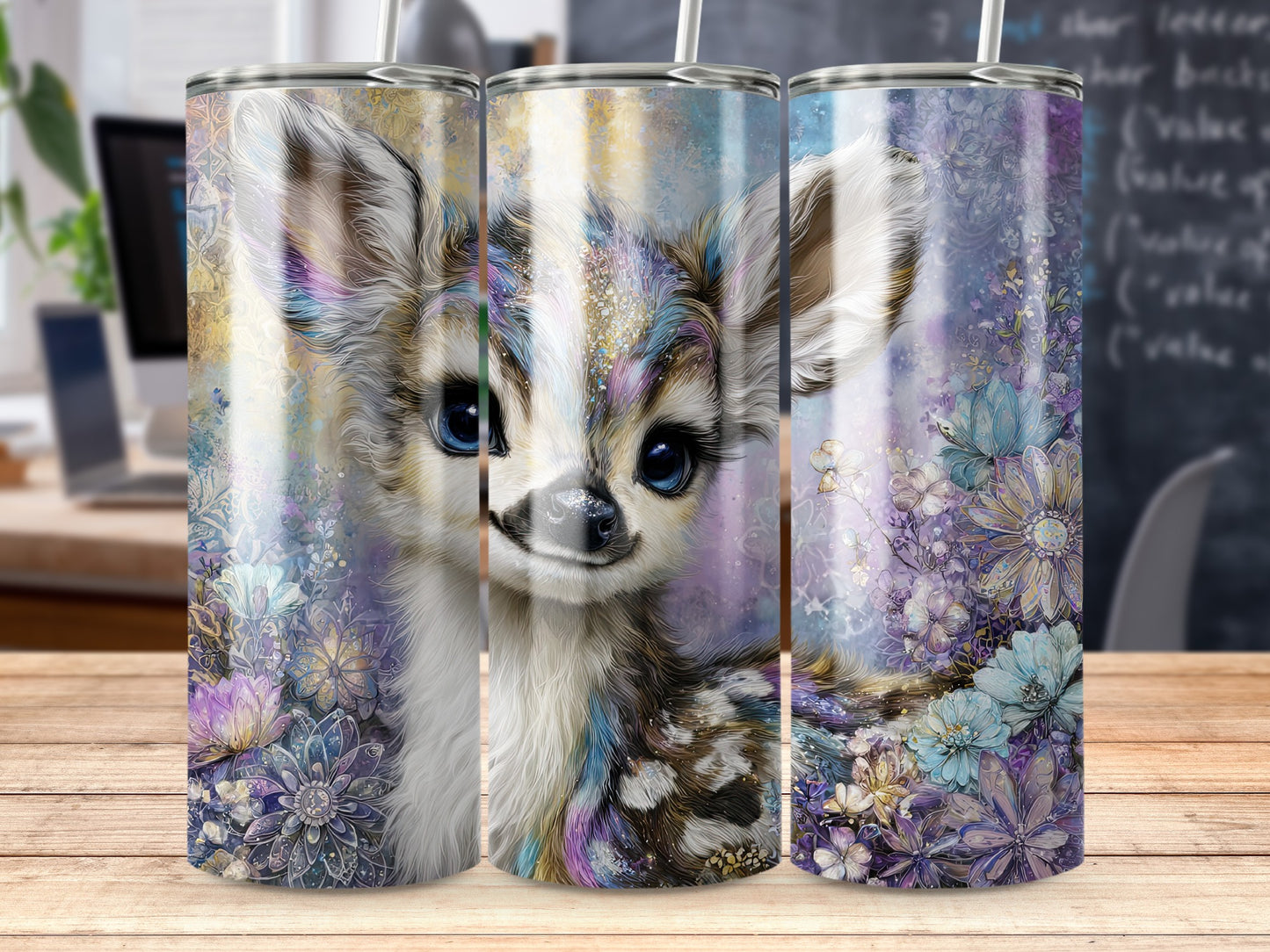 Enchanting Deer with Floral Design Tumbler Product