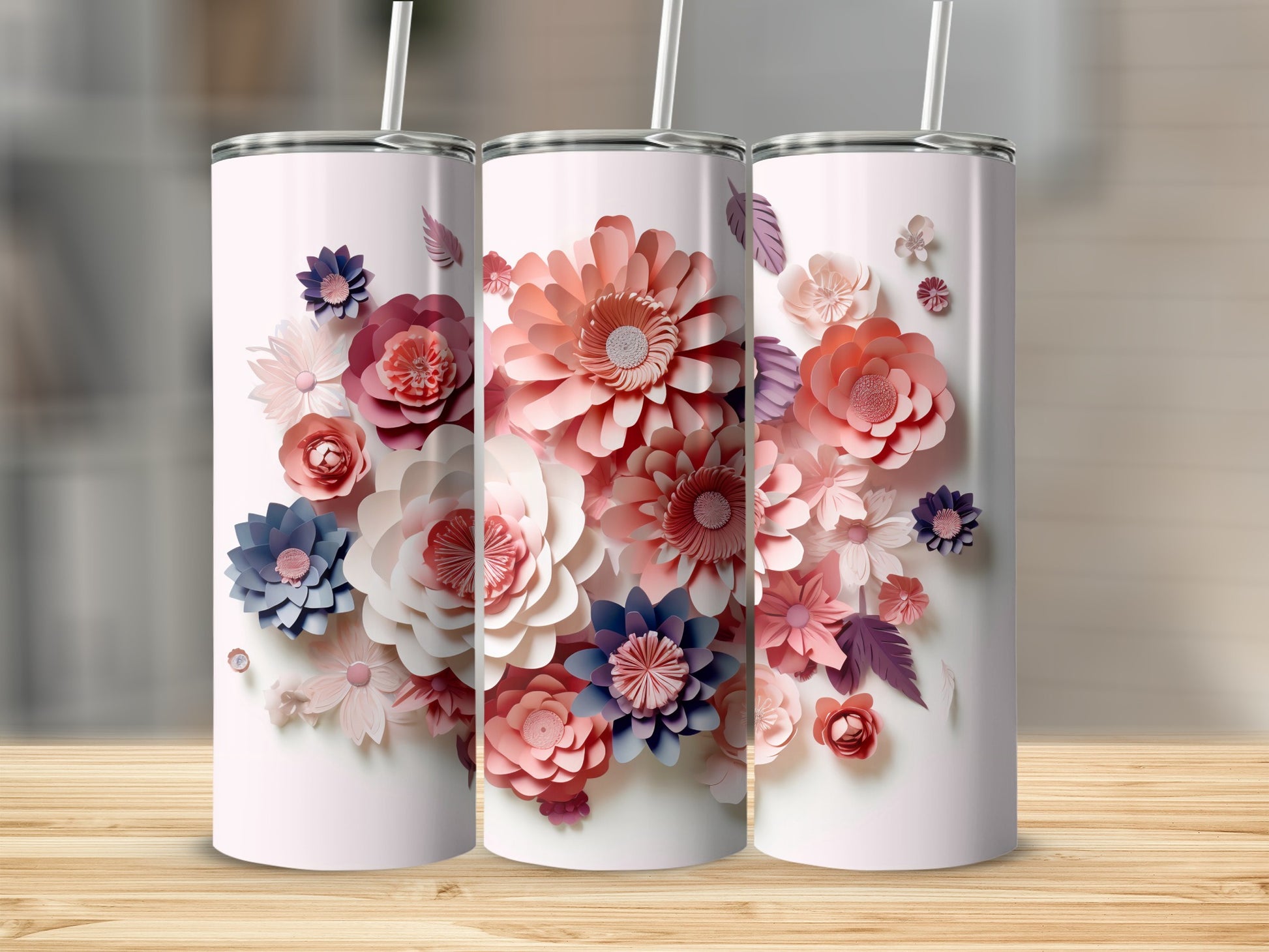 Elegant Floral Pattern Design for Stylish Drinkware