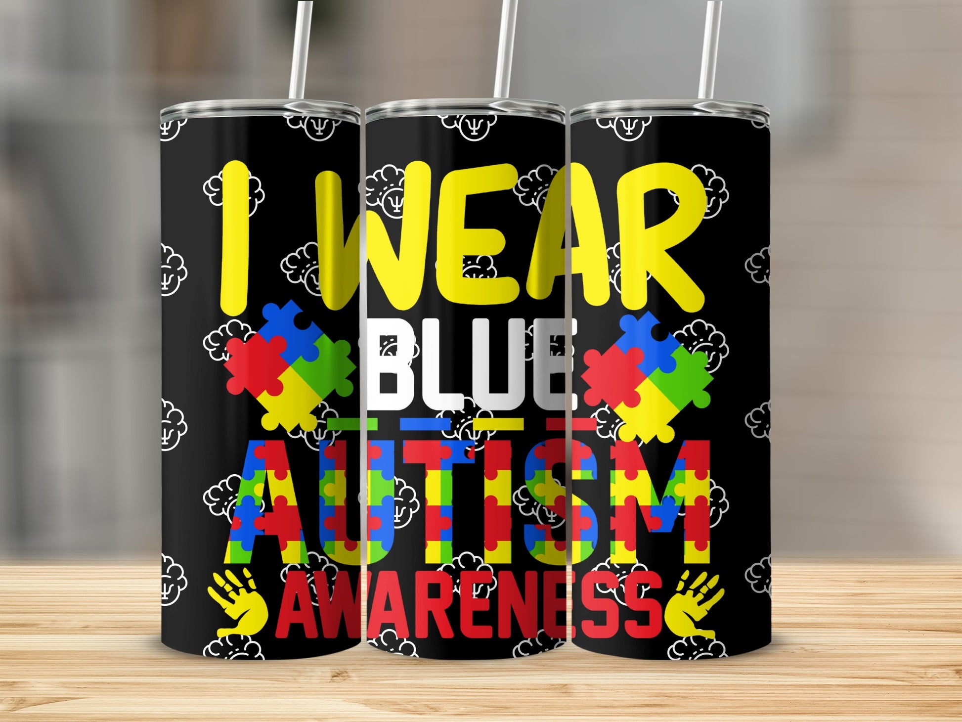 I Wear Blue Autism Awareness Graphic Tumbler