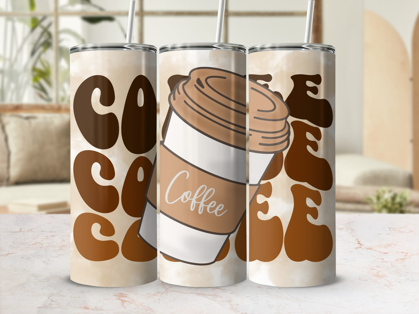 Cute Coffee Print Tumbler for Stylish Drink Lovers