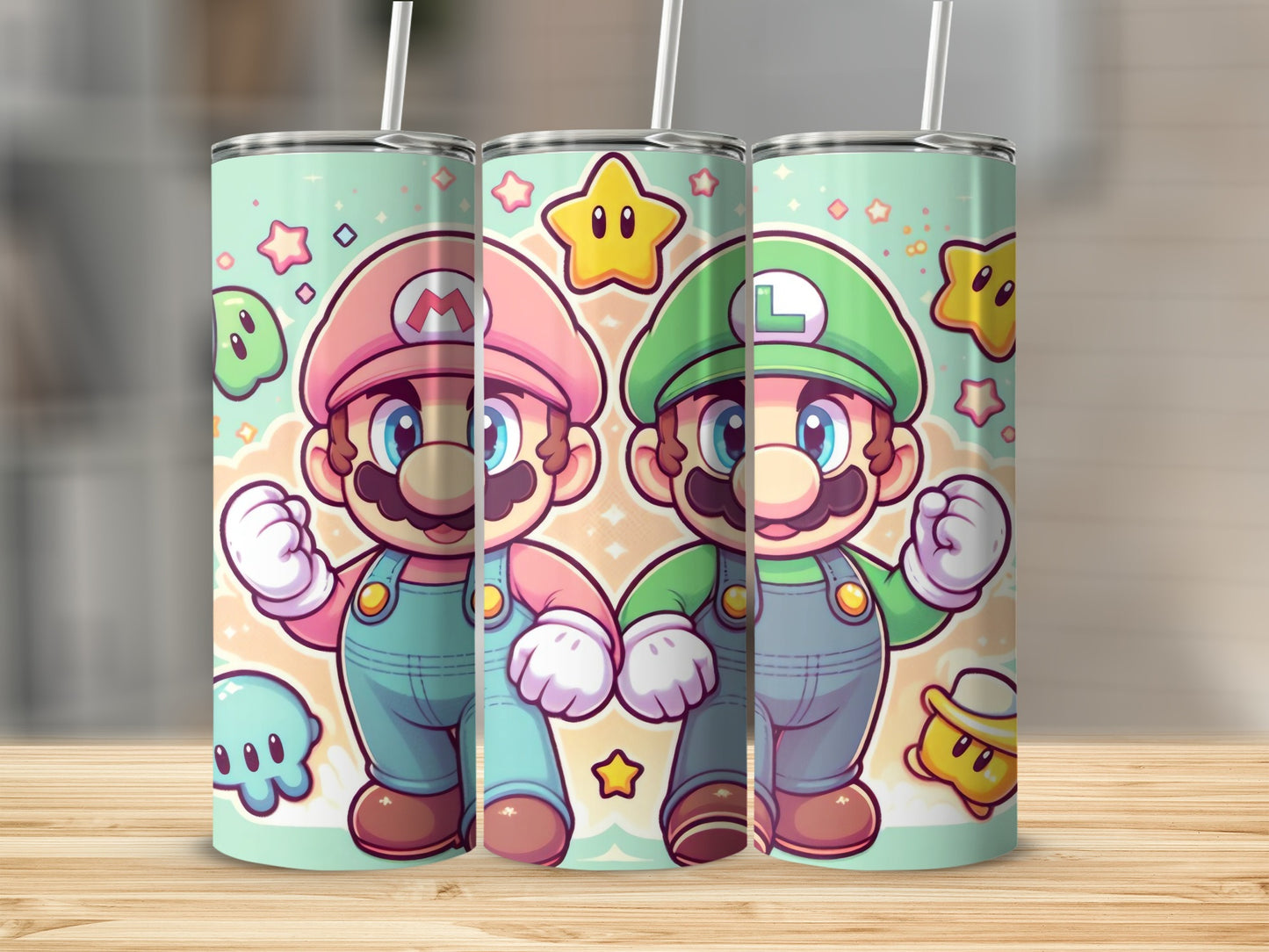 Mario and Luigi Cute Design Tumbler for Fans