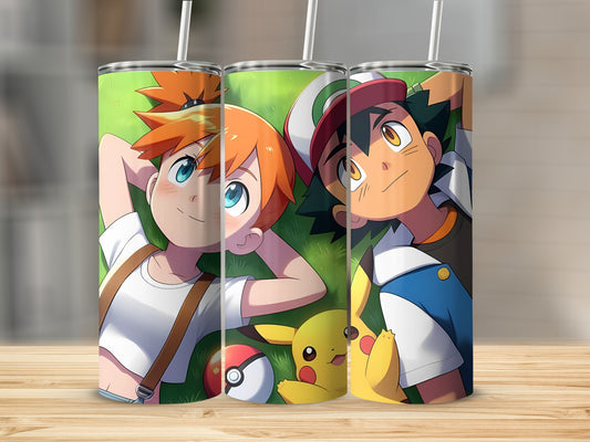 Anime Character Straw Tumblers 20oz Stainless Steel Flask
