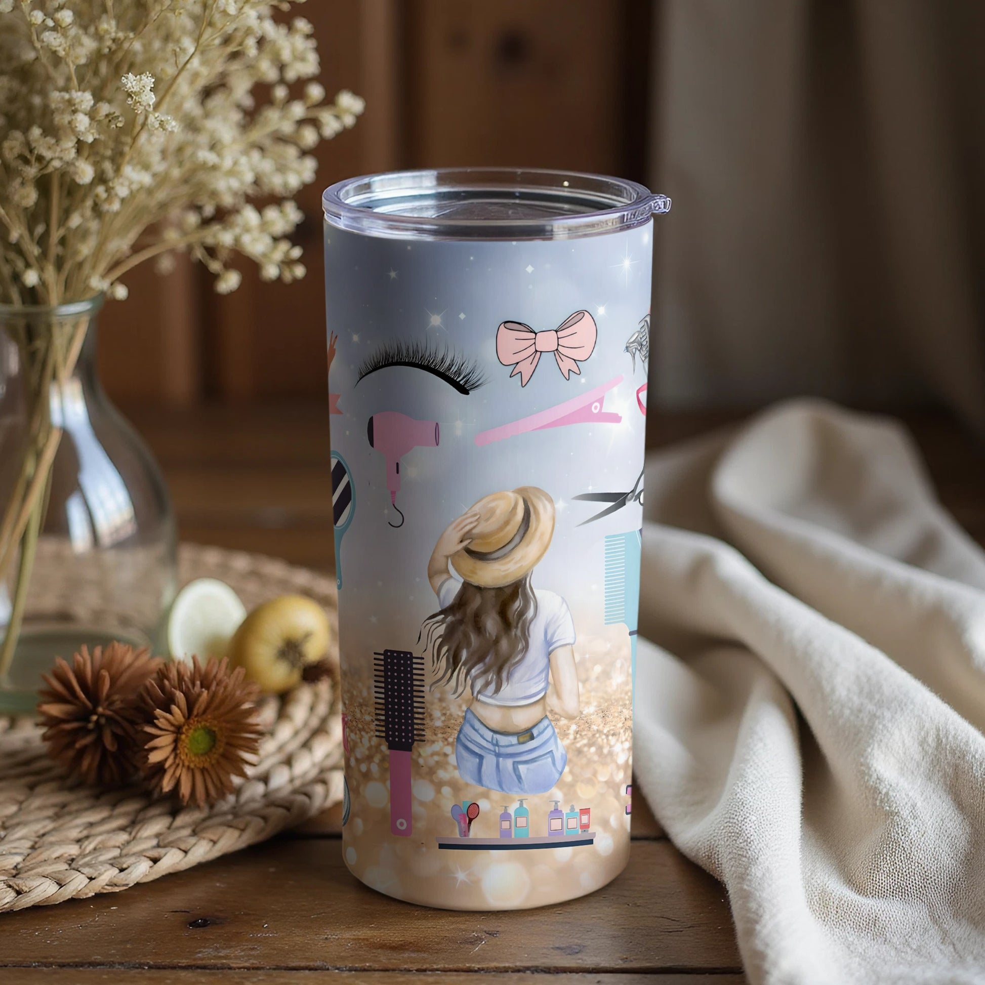 Stylish Beauty and Fashion Themed Tumbler