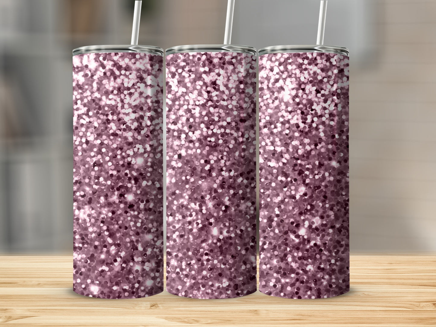 Sparkling Pink Glitter Design Drinkware Tumblers