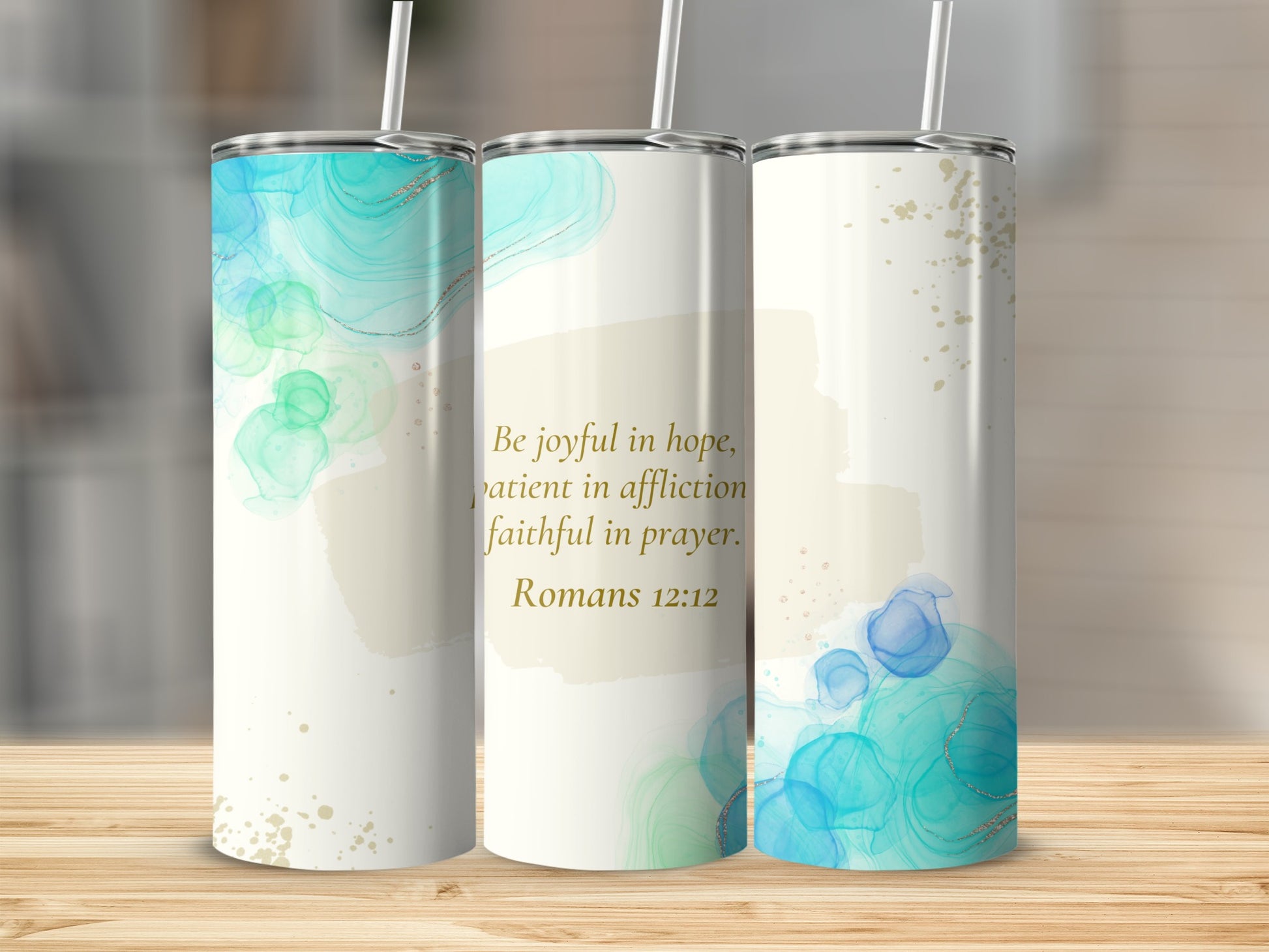 Be Joyful Patient Faithful Romans 12:12 Spiritual Tumbler