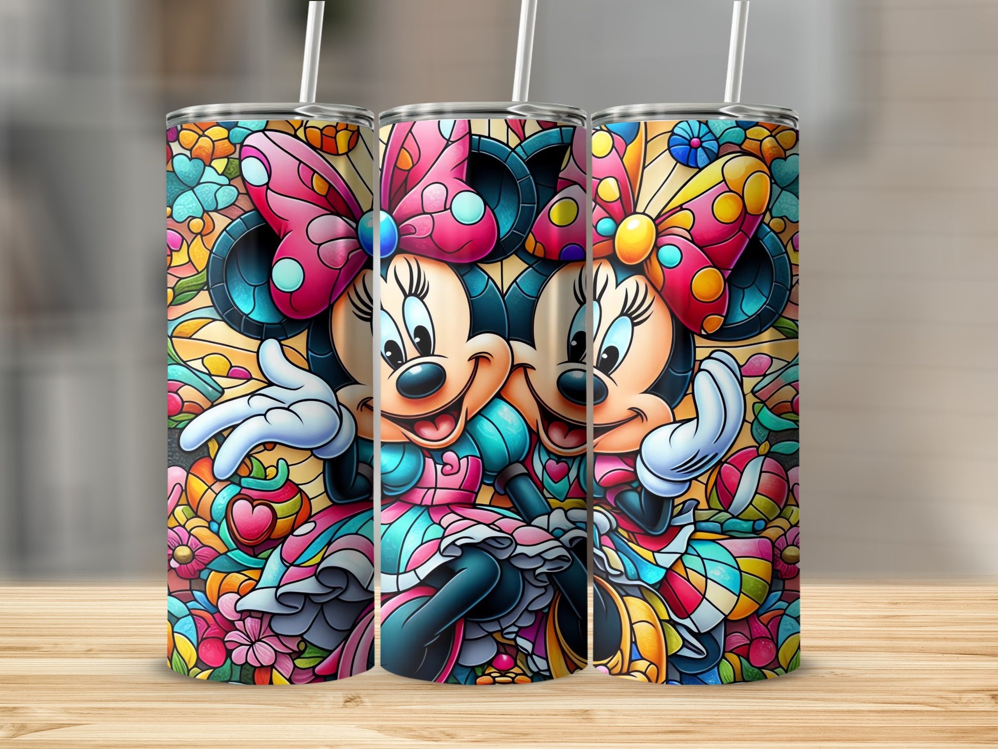 Colorful Cartoon Characters Patterned Tumbler Cup