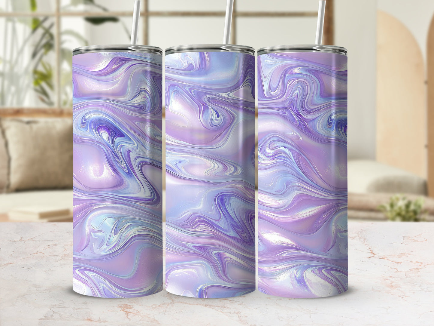 Pastel Marble Swirl Abstract Pattern Design Tumblers