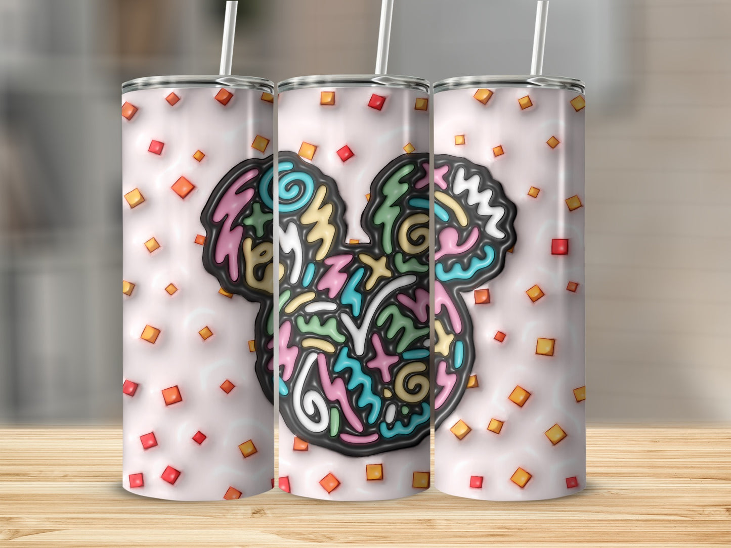 Colorful Abstract Pattern Stainless Steel Tumbler
