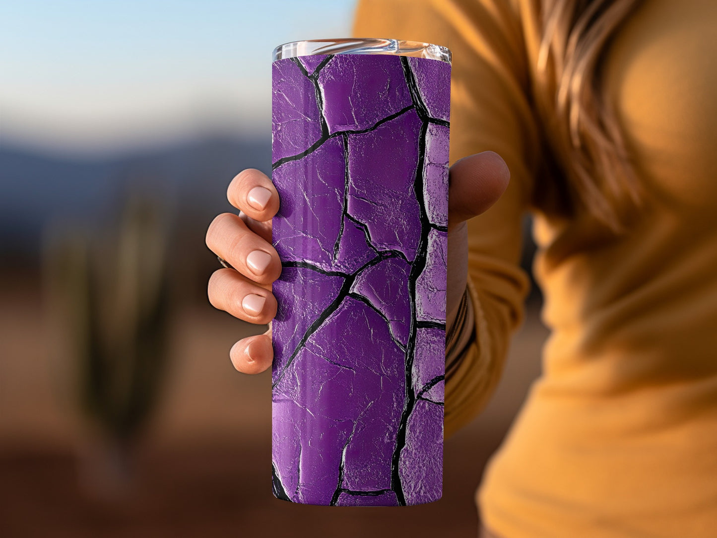 Purple Cracked Surface Aesthetic Design Pattern Tumblers