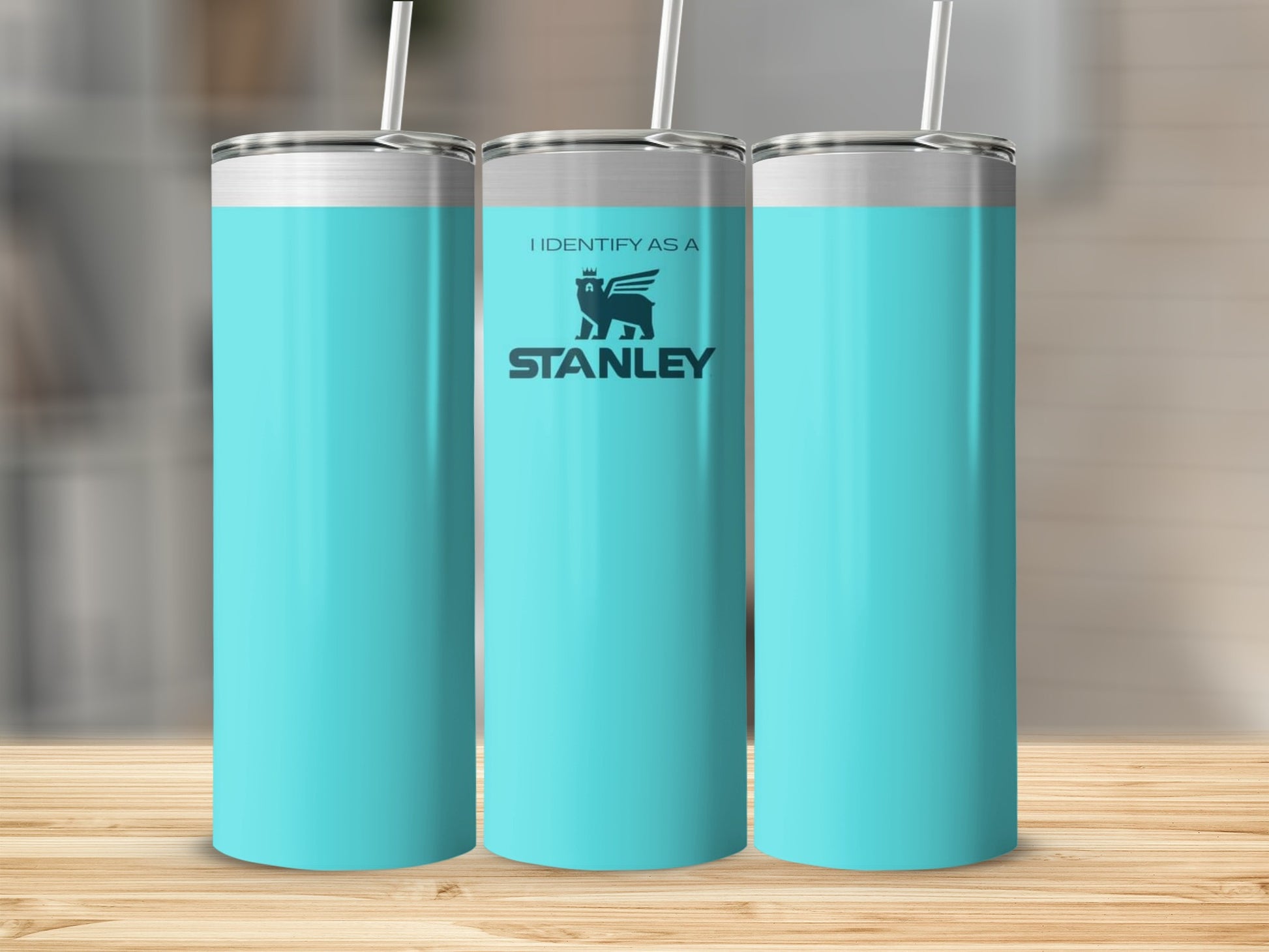 I IDENTIFY AS A STANLEY Aqua Blue Tumbler Cup