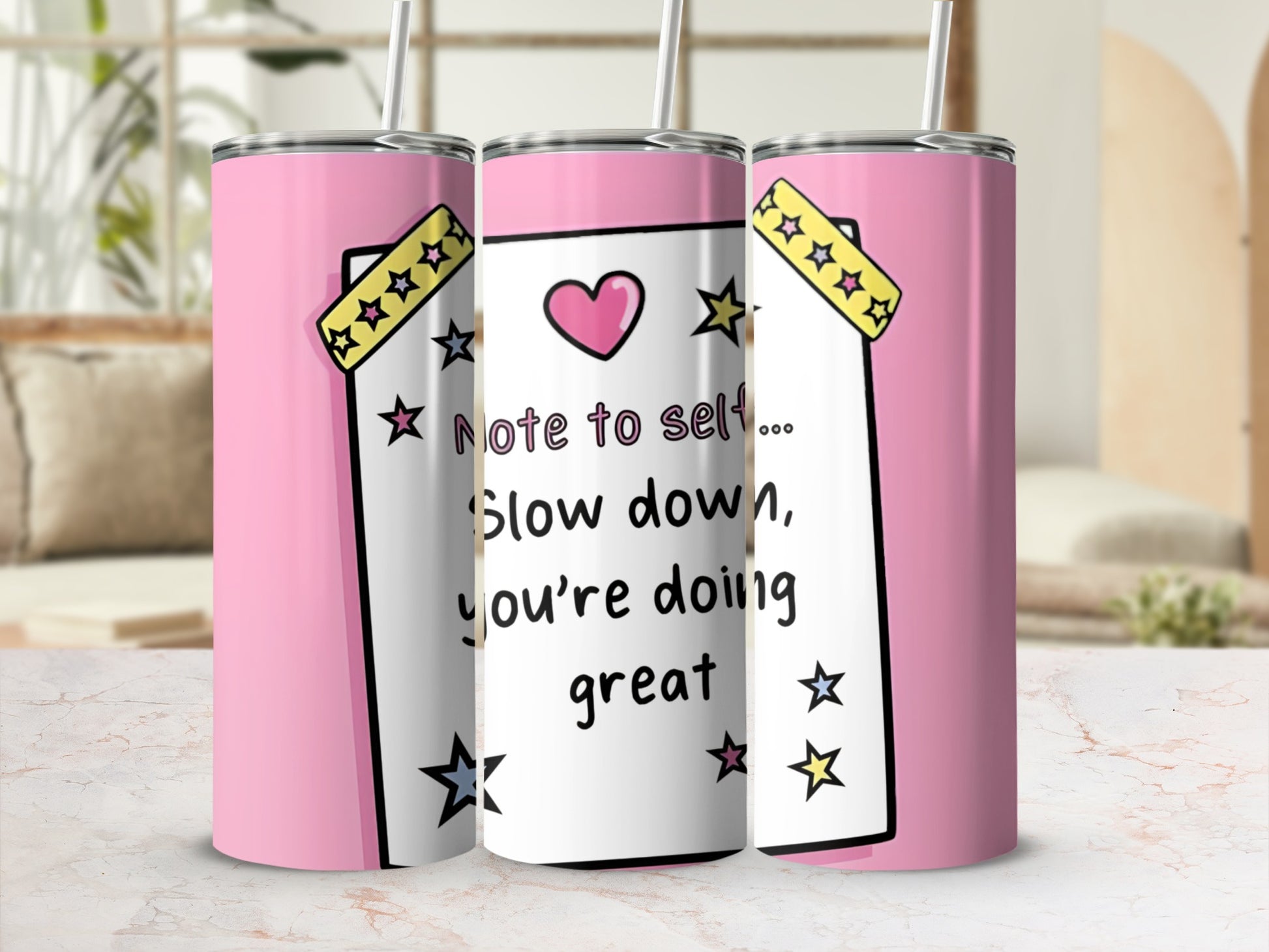 Note to Self motivational message tumbler