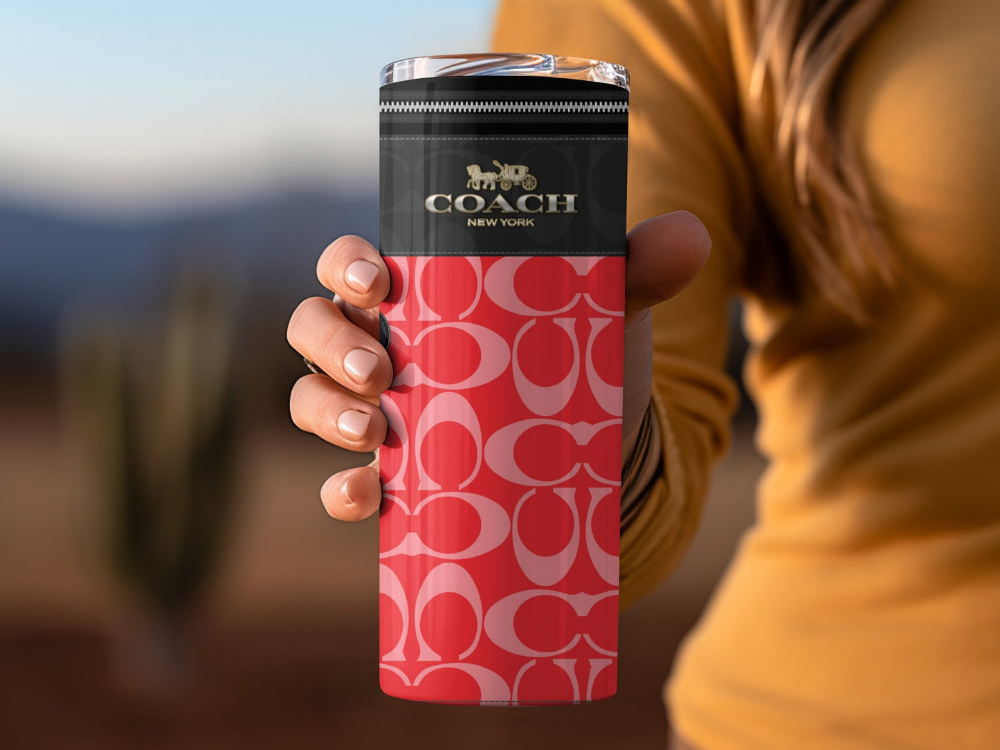 Coach New York Red and Black Stylish Tumbler